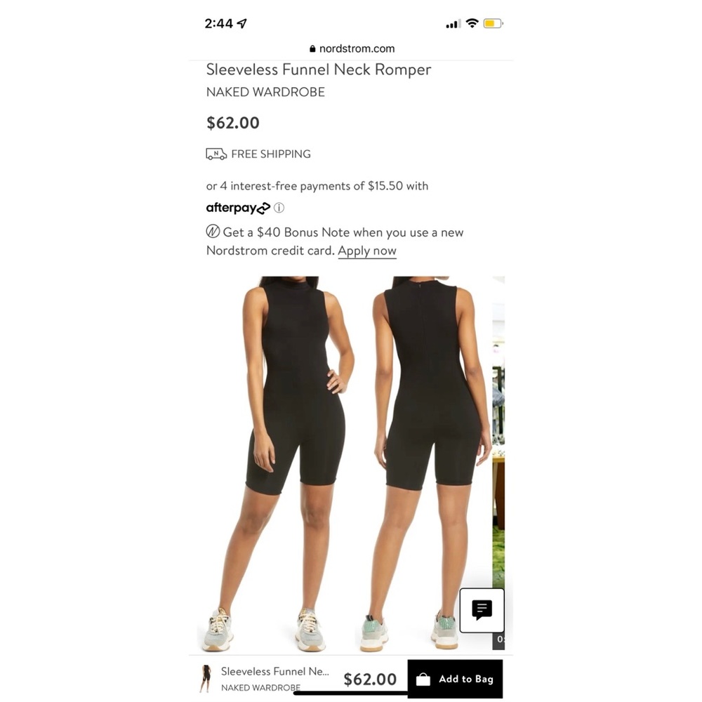 Naked Wardrobe Sleeveless Funnel Neck Romper XS NWT